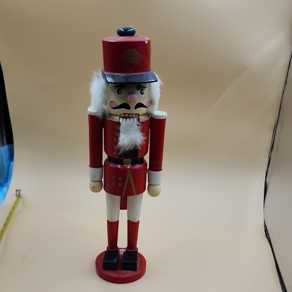 Red Wooden Nutcracker Soldier Figurine 15.5" handmade and painted - Picture 1 of 7